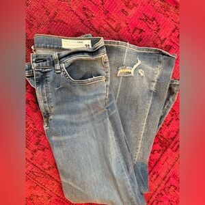 Rag & Bone Distressed Skinny Jeans in Blue